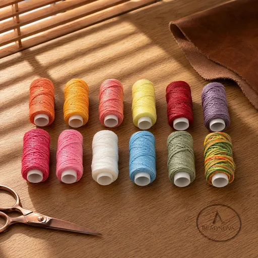12 Rolls Waxed Sewing Threads for Crafts, Functional Waxed Cords and Strings for Crafting Projects