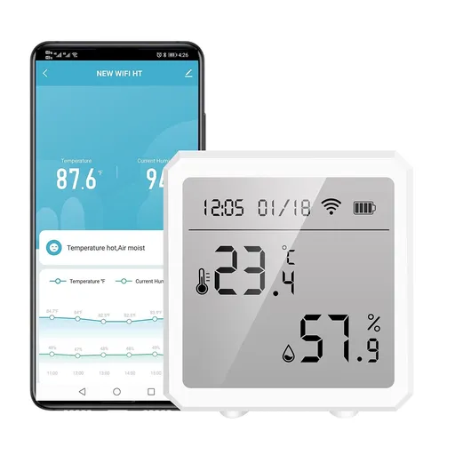 Indoor Hygrometer Thermometer with LCD Display,Remote Monitor for Room Greenhouse Incubator Wine Cellar