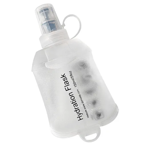 Soft Flask Bottle 150ml Foldable TPU Running Hiking Cycling Water Bottle White