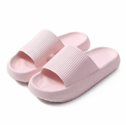 Ultra-Soft Pillow Slides EVA Slippers for Indoor Outdoor Use – Thick Anti-Slip Sole - Pink 36-37
