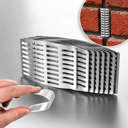 12 Pack Stainless Steel Weep Hole Covers for Brick Wall, 2.8 x 2.76in Flexible Slotted Brick Weep Vent Guards