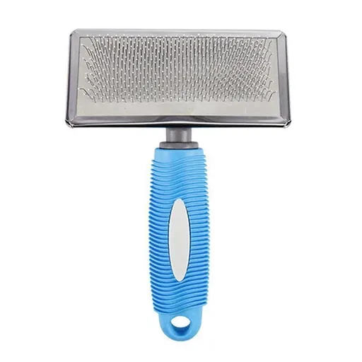 L Size Hair Shedding Grooming Trimmer Comb Brush Slicker Undercoat Rake Pet Dog Cat - Blue