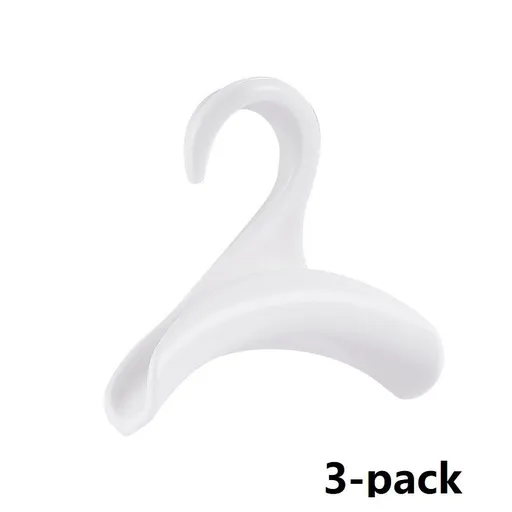 3-pack white Arched Wardrobe Bag Hook - Heavy Duty PP Plastic Hanger for Handbags, Ties, Scarves, Hats, Fits Rods Up to 3.5cm, Space Saving Closet Organizer