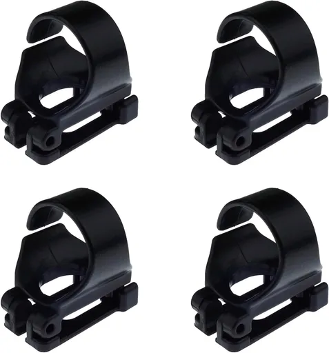 4 Pack Scuba Dive Universal Plastic Clip Snorkel Keeper Tube Holder, Black