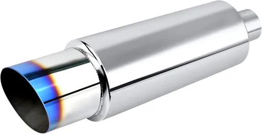 Exhaust Muffler, Stainless Steel Exhaust Tip, Universal 14.6" Length (Burnt, 2" Inlet 3" Outlet)