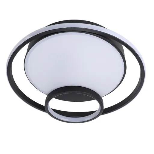 Modern LED Ceiling Light Dimmable Contemporary Black Flush Mount Ceiling Light Fixture for Bedroom Kitchen Study Room 100‑265V 40cm/15.7in, 40W