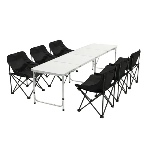Weisshorn 7pc Camping Table Chair Set Outdoor Folding Aluminium Portable Picnic