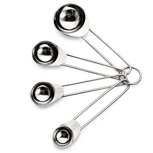 4-Piece Stainless Steel Measuring Spoons Set – Durable and Accurate Kitchen Measuring Tools for Baking and Cooking