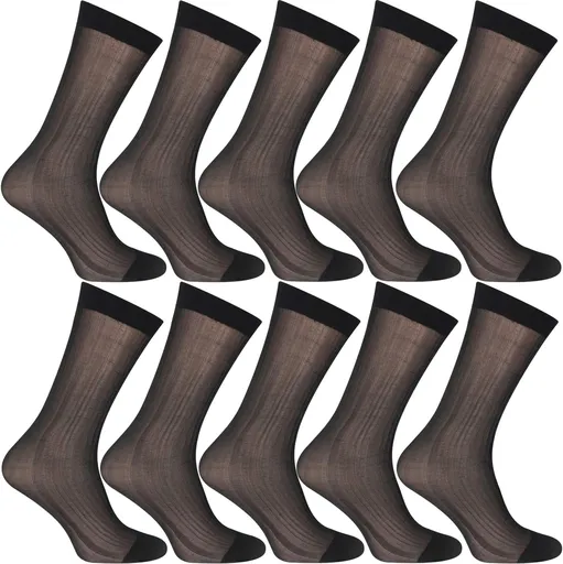 10 Pairs Mens Summer Ultra Thin Socks Silk Sheer Sox Breathable Business Dress Sock Large Size