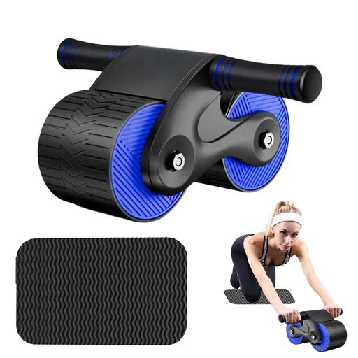 Automatic Rebound Abdominal Wheel, Ab Roller Wheels with Kneel Mat, Double Wheel Abdominal Wheel for Workout Equipment