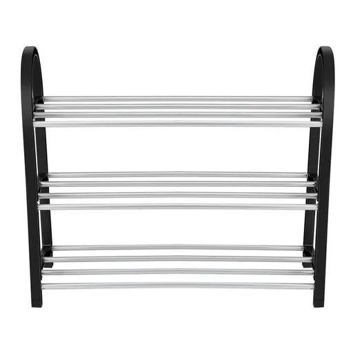 Plastic Aluminum Metal Standing Shoe Rack DIY Shoes Storage Shelf Home Organizer 3 Tiers