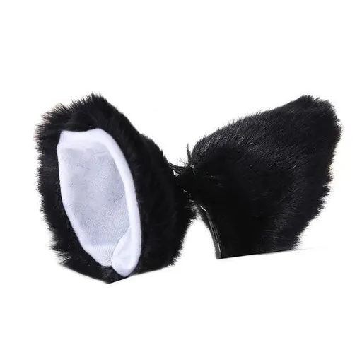 House Of Dasein Clip In Neko Ears Pet Play Ddlg Kitten Cosplay - Black & White