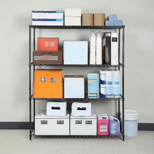 Wire Storage Rack – 150x35cm Black Shelving with Fixed Legs