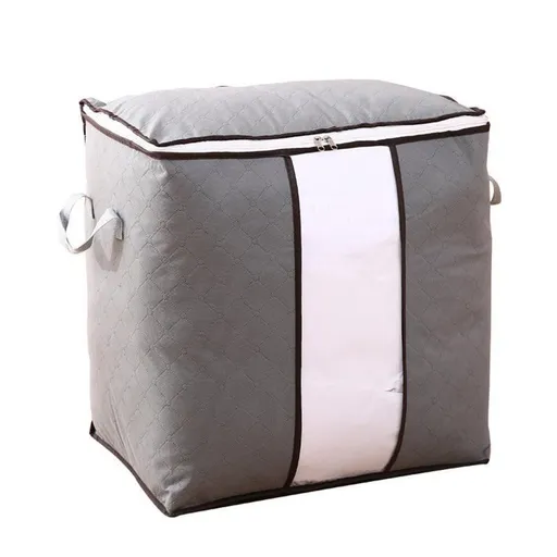 1/4X Bamboo Charcoal Clothes & Quilt Storage Bag with Zipper Box - 4 x Vertical