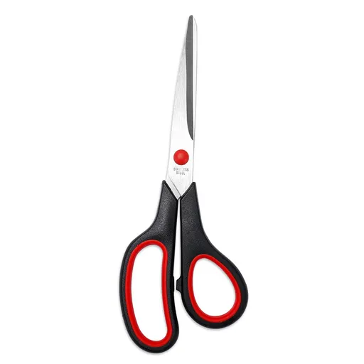Stainless Steel Kitchen & Office Scissors with Soft Grip Handle, Sharp Multipurpose Craft Shears, Black and Red