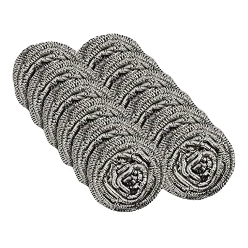 12 Pack Stainless Steel Scourers,Steel Scourers,Metal Wire Sponge Scouring Pads,Steel Wool Scrubber Pad Used For Dishes, Pots, Pans, And Ovens. Easy Scouring For Tough Kitchen Cleaning,12PCS 24PCS