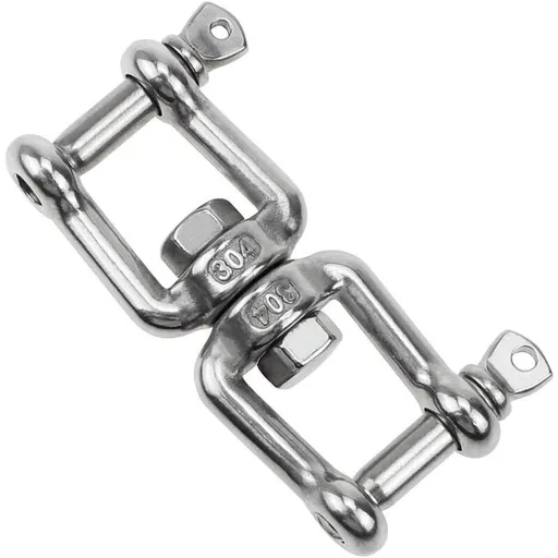 Double Ended Swivel Hook M8 Heavy Duty 360 Rotating Hook Stainless Steel Hanging with Removable Loops for Gym Sandbag Rope Chair Hammock Trapeze Yoga