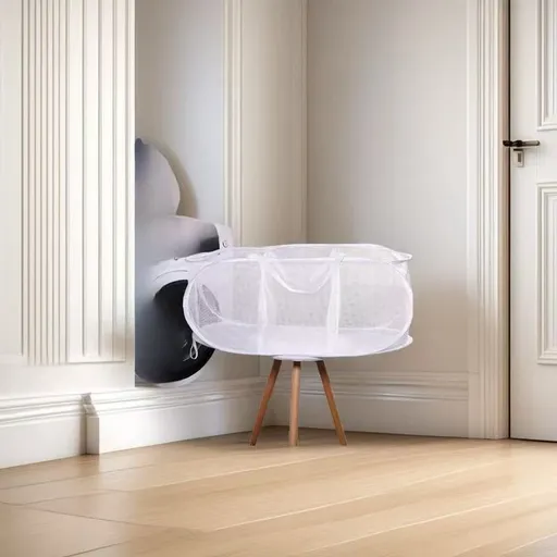 White 3‑Compartment Horizontal Laundry Hamper 2 PCS, Halloween Bedroom Organizer Gift
