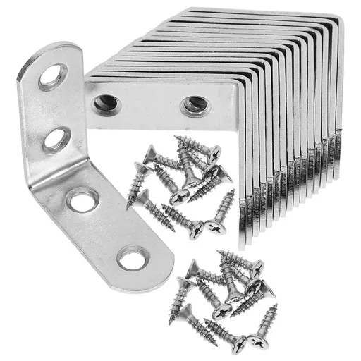 16 Sets Angle Brackets for Shelves 90 Degree Corner Brace Braces Silver