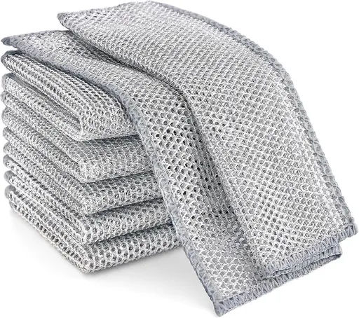 2025 Latest Model 6-Pack Multifunctional Steel Wire Dish Cloths, Double Layer