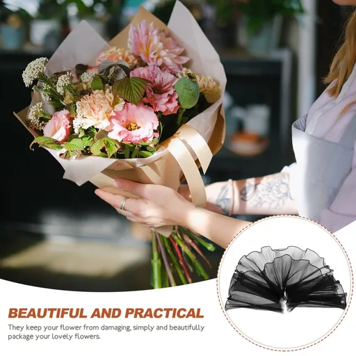 Flower Wrapping Yarn Wedding Cake Decor Bouquet Floral Packaging Yarn Flower Wrapping Mesh Yarn Flower Wrapping Paper Bouquet