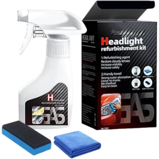 Q4 Headlight Restoration kit, Headlight refurbishment Polish,Head Light Cleaner and Restorer Kit for Automotive Erase Yellowing and Foggy