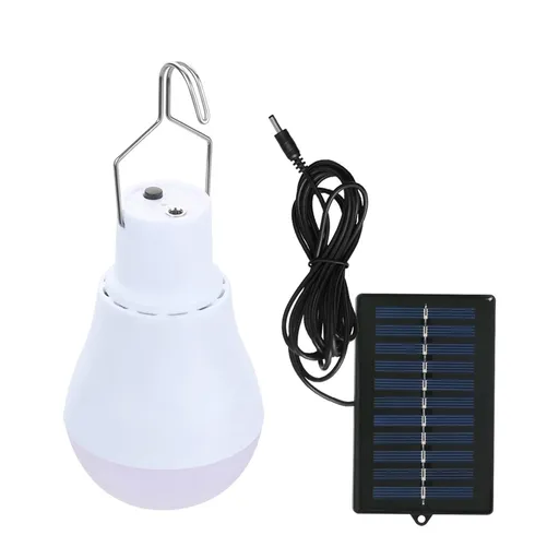 Solar Lamp Portable LED Light Bulb, Solar Panel, Powered Rechargeable Lantern Lights Lamps for Pet House Shed Barn Indoor Outdoor Emergency Hiking Tent Reading CamNight Light