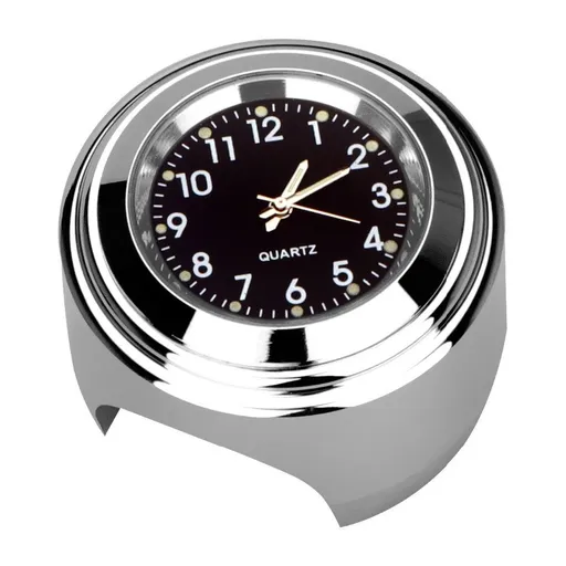 Durable High Quality Analog watch for motorbikes, mopeds and bicycles, Made of Aluminum, Black Color, Perfect Fit