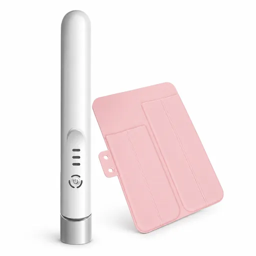 White Cordless Mini Hair Straightener and Pink Curler and Heat Resistant Silicone Storage Mat - 3 Temperature Settings, Travel Friendly, Alloy Heating Plates, Portable Styling Kit,Suitable as a gift