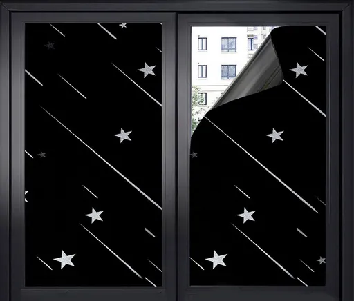 Window film - Blackout window film - Blackout window film - Sun protection - Anti-glare - Adhesive window film - Blackout cloth - Black - Including scraper - Easy installation - Window sticker - 45x100cm - Supplied with self-adhesive backing - G