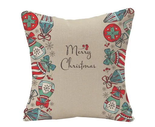 Merry Christmas Throw Pillow Covers 18x18 Inch, Xmas Trees Decorative Cushion Cases for Home Decoration - White