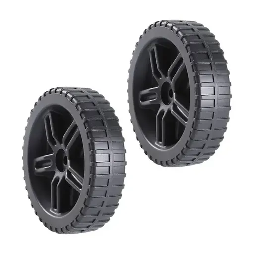 2 Pack Plastic Grill Wheels, Easy-Fit Replacement Wheels for Charcoal Grills, Hand Trucks and Equipment, Black, 18 cm