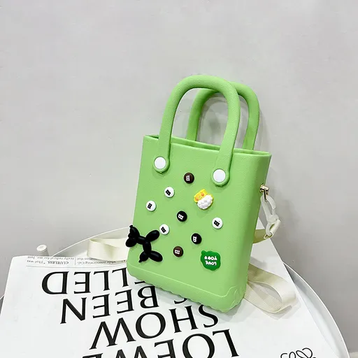 EVA Large Capacity Crossbody & Handbag - Customizable with Charms, Lightweight & Versatile,Fruit green (with DIY accessories)