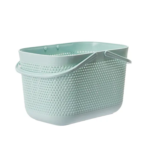Plastic Storage Basket Portable Organizer with Handle 11.22x7.09x7.09 inch Orange