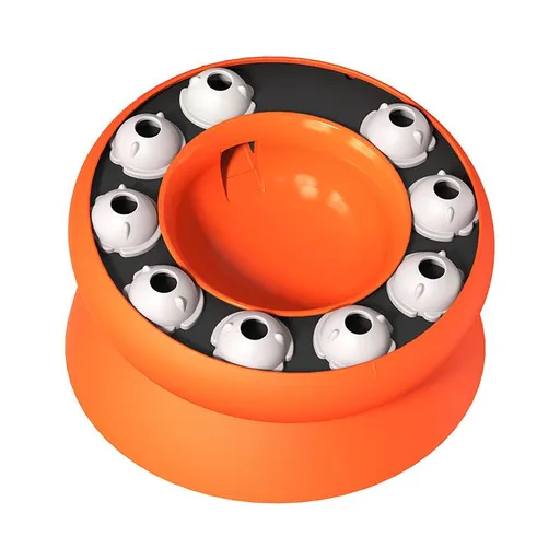 Cat Slow Feeder, Raised Cat Dog Food Bowls with Stand,Cat Puzzles Feeder Rotating Slow Feeder,Non-Slip Food Bowls (Orange)