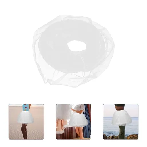 Elegant White Layered Tulle Skirt with Lace Trim for Lolita Fashion and Costume