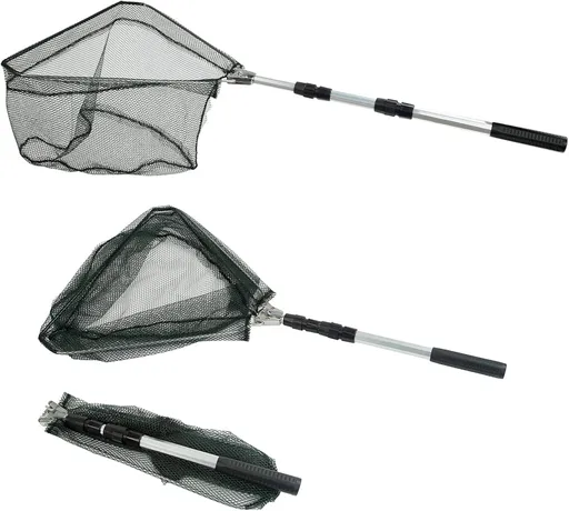 Telescopic Fishing Landing Net, Extendable Freshwater Net for Kids and Adults, Ponds, Lakes, Kayaks and Catch and Release, 102 to 160 cm