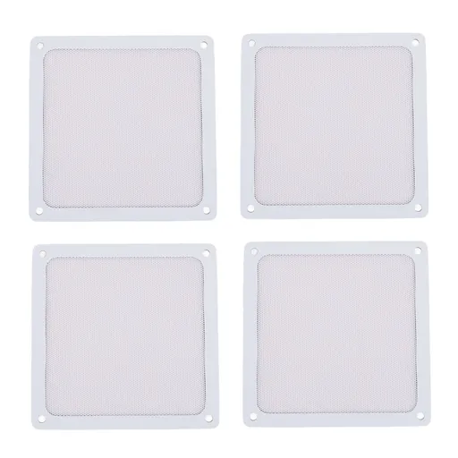 PC Fan Dust Filter Magnetic Frame Fine Mesh PVC Computer Fan Filter Grills for PC Case Fan Chicken Coop Vent 5.51x5.51in 4pcs White