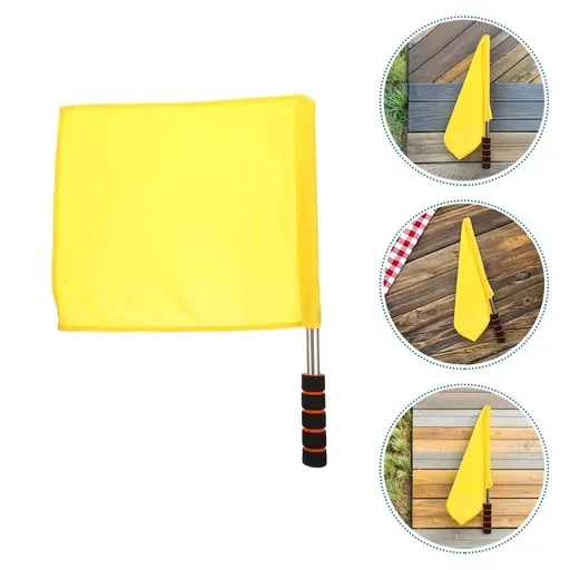 2Pcs Yellow Referee Handheld Flags for Outdoor Sports and Athletic Training