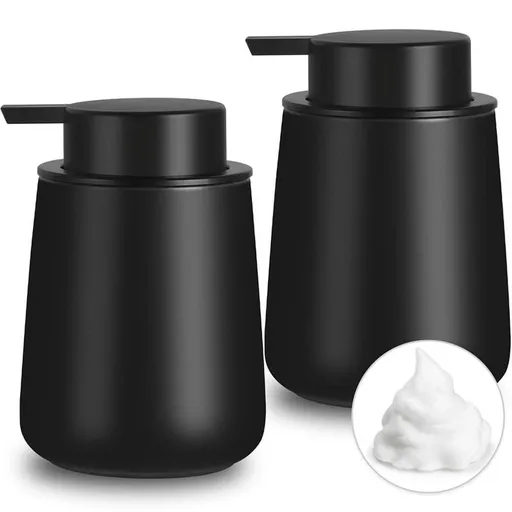 Foaming Soap Dispenser, 2 Pack Foam Hand Soap Dispenser for Bathroom & Kitchen, 12 Oz Dish Foaming Pump Bottle