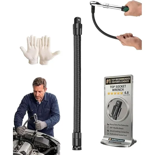 360 flex rod for impact 1 2 Flexible Shaft Extension Extender Torque Socket,Ratchet Spanners Electric Wrench Connecting Rod Hand Drive Tools with Spring Steel Shaft,Long Reach Bendable Bar Outlets
