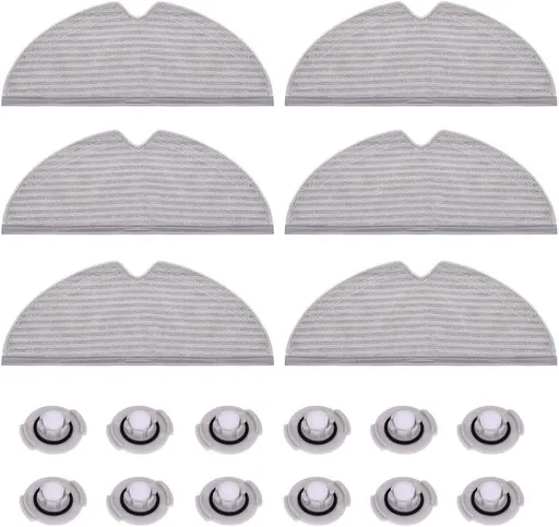 Mop Cloths Pads Water Tank ilter Compatible with Q7, Q7 Max, S6, S6 Pure/MaxV, S5 Max, S5, S4, E5, E4, E35 and E2 Robot Vacuums, 18-Pack.