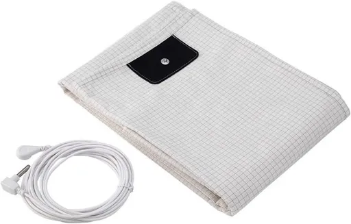 Bed Earthing Fitted Sheet AU Plug Grounding Connection Cord Conductive Mat Fiteed(White, Double 137x190cm+33cm)