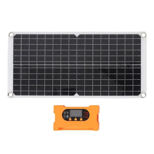 17W Solar Panel with Controller 10A Monocrystalline Silicon QC3.0 Fast Charging Solar Panel Charger Kit for Car RV Boat