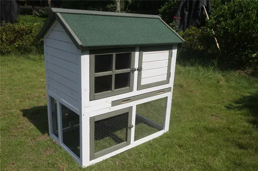 YES4PETS XL Double Storey Rabbit Hutch Guinea Pig Ferret Cage 102x65x98cm