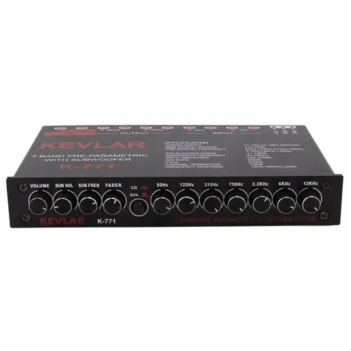 7-Band Graphic Equalizer Car Audio Graphic Equalizer, Low Pass 7-Band Graphic EQ for Stereo System