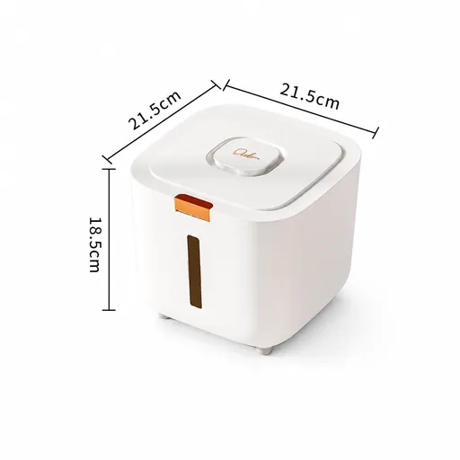 Medium Size [Approx. 5–8 catties of cat/dog food] Sealed Rice Storage Container with Push-Button Lid - Moisture and Insect Proof Design, Transparent Level Window, Airtight Silicone Seal for Kitchen Pantry Organisation
