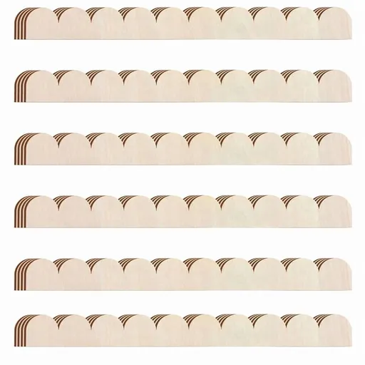 24pcs Unfinished Scalloped Decorative Wood Trim Decorative Wood Molding DIY Moulding Trim for Home Wall Cabinet Shelf