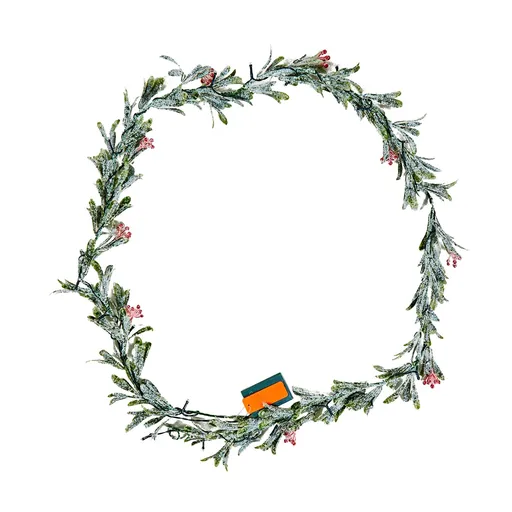 Christmas Garland, 2011 mm Realistic Greenery Decorated with Vines, Olive Leaves, and Berries, Evergreen Faux Garlands with Light String for Indoor Outdoor Xmas Decoration on Mantel Fireplace