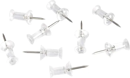 Set of 200 Transparent Push Pins - 11mm Long - Suitable for noticeboards, cards, posters and craft projects